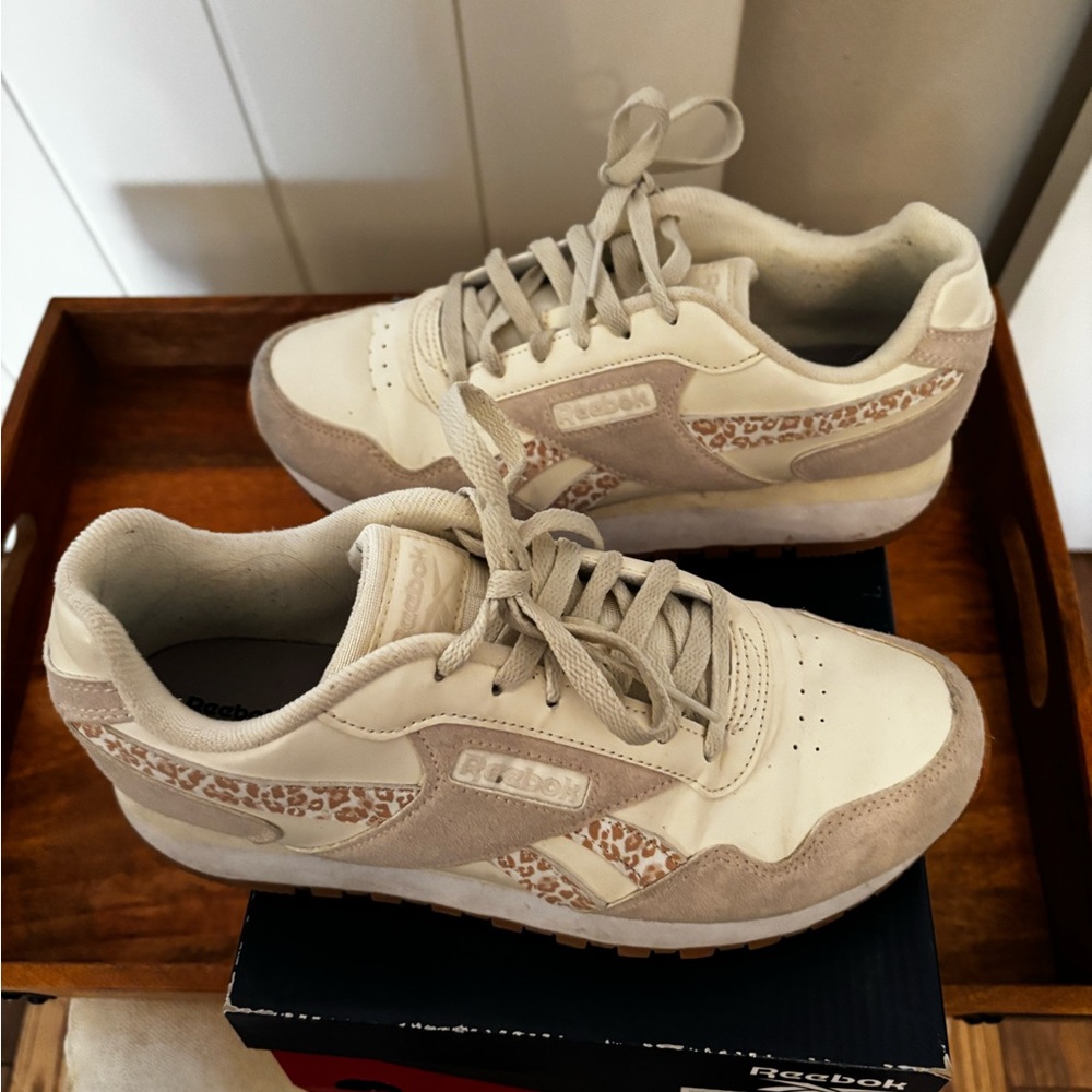 Reebok Women's Sneakers - Beige and White and leopard print